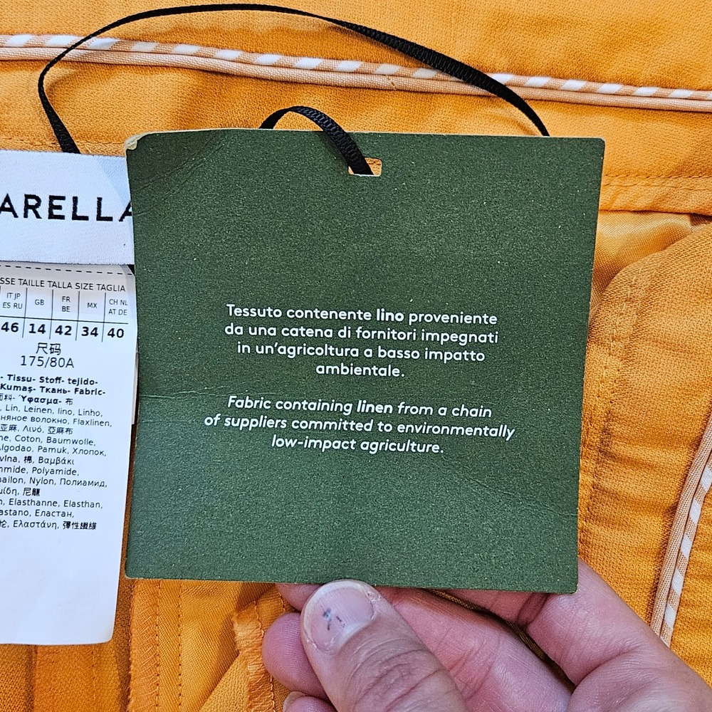 Marella Angri Flare Trousers Size 10 NEW Linen Blend Pants Professional Max Mara - Picture 12 of 13
